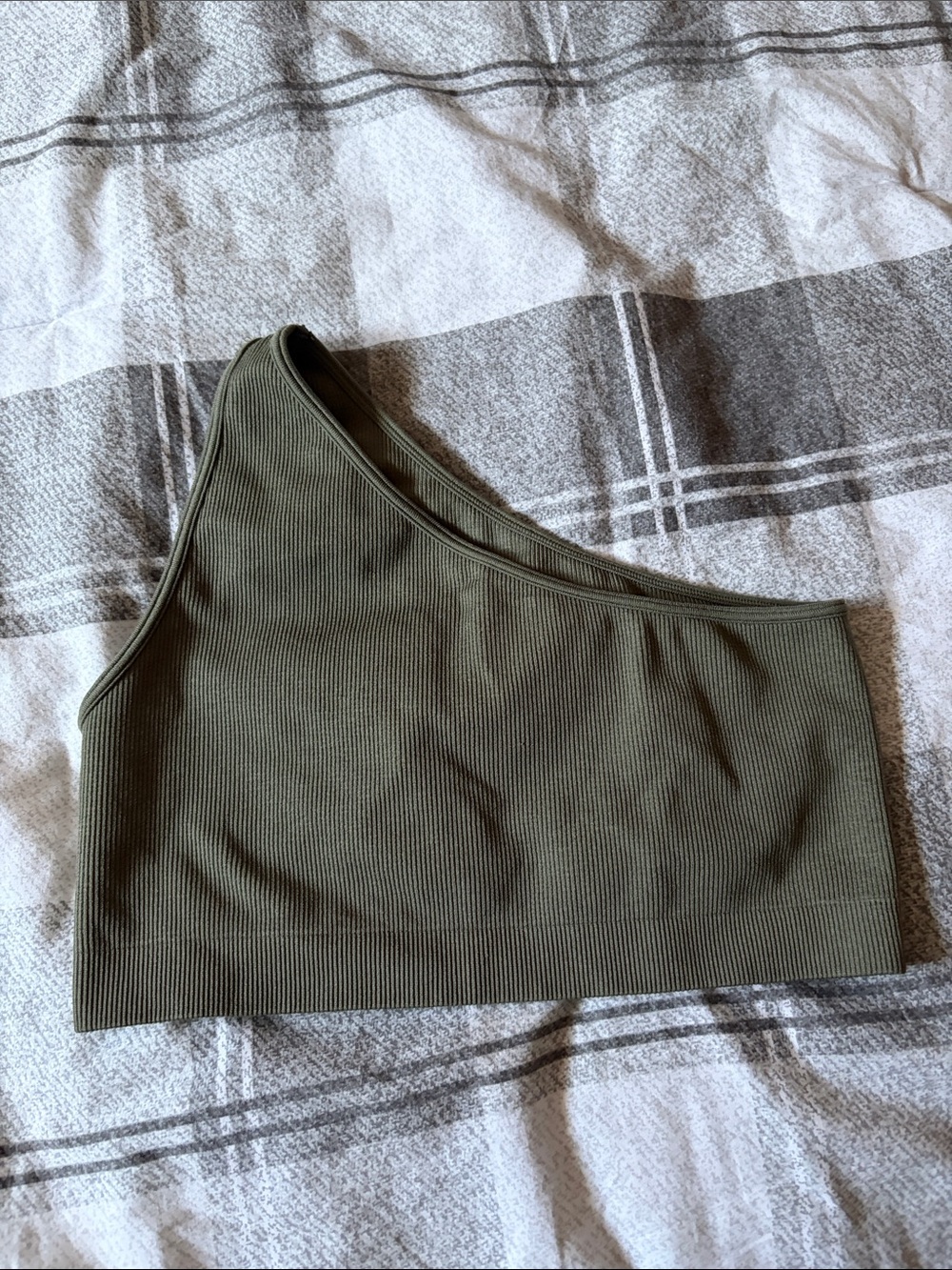 SET ACTIVE RIBBED ONE SHOULDER SPORT BRA - Picture 3 of 4